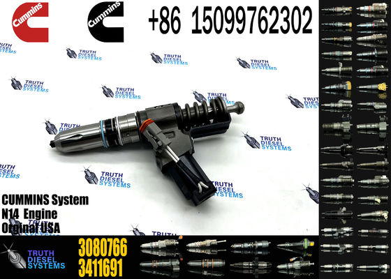 calidad Inyector de combustible de tren común 3080766 3411691 3087560 3411765 3095086 3411767 3411764 3081315F para excavadora N14 fábrica