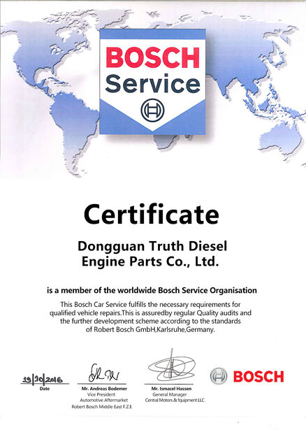 China Dongguan Truth Diesel Engine Parts Co., Ltd. certificaciones